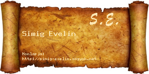 Simig Evelin névjegykártya